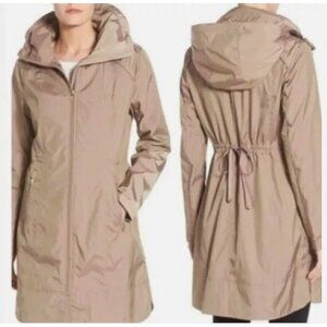 Cole Haan Beige Hooded Trench Coat